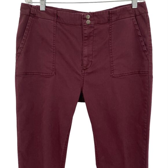 TINSEL Deep Plum Raw Hem Cropped Pants Plus Size 33 Casual Summer Everyday - Picture 2 of 7